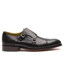 Calder's double monastic shoe   Leather in black
