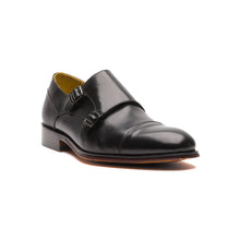 Calder's double monastic shoe   Leather in black