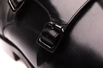 Calder's double monastic shoe   Leather in black